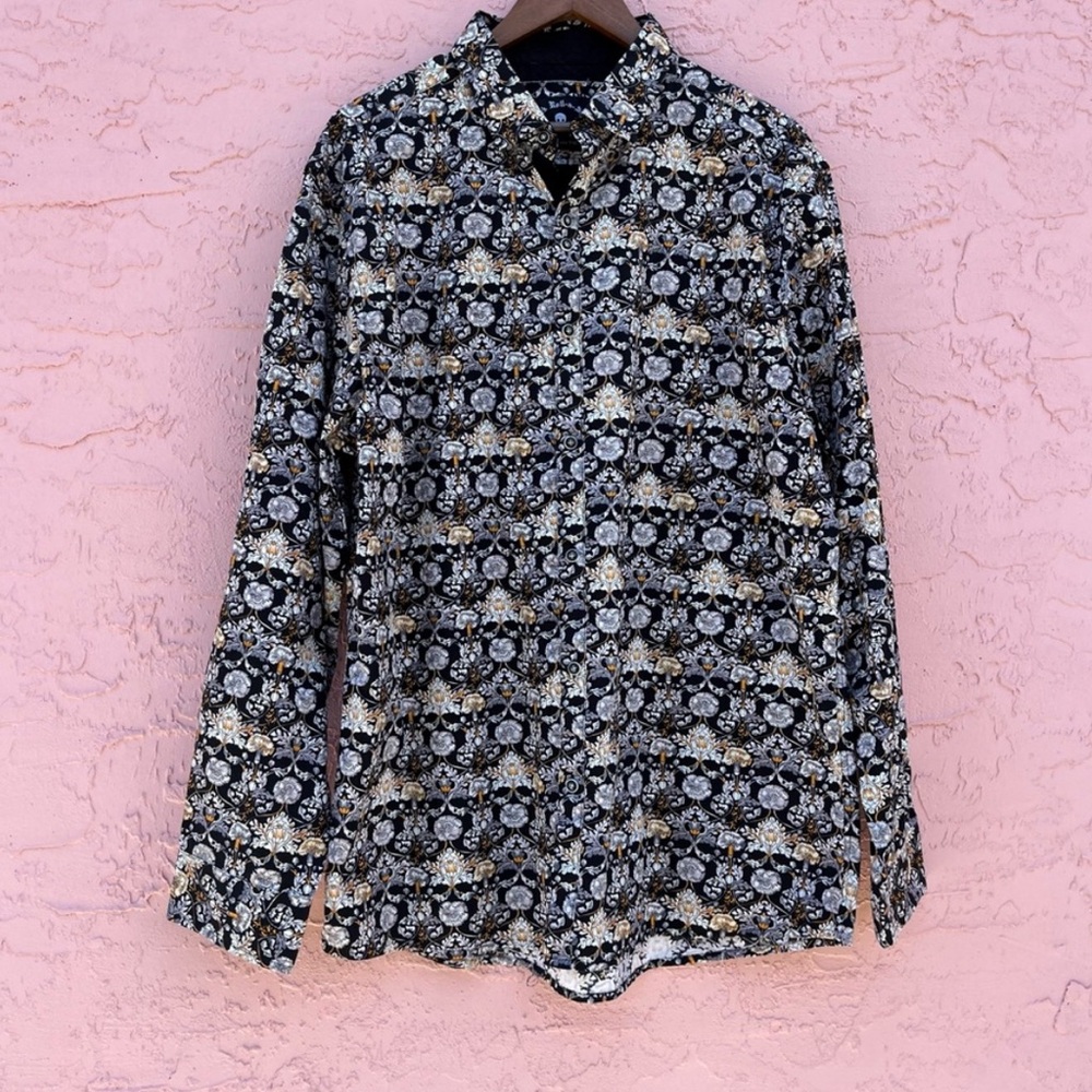 Rock Roll n Soul Button Up Shirt All Over Print Western Flowers Floral Yellow